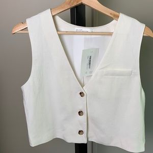Cream Suit Vest